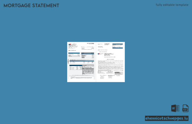 USA Capitec Bank Hypothekenabrechnung in Word- und PDF-Formaten 1-2 Beispielvorschau